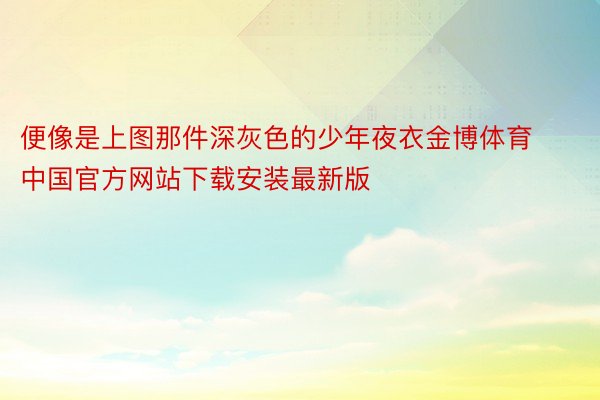 便像是上图那件深灰色的少年夜衣金博体育中国官方网站下载安装最新版