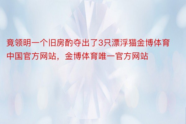竟领明一个旧房酌夺出了3只漂浮猫金博体育中国官方网站，金博体育唯一官方网站
