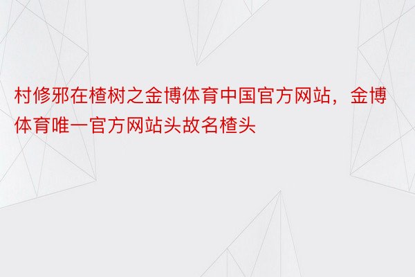 村修邪在楂树之金博体育中国官方网站，金博体育唯一官方网站头故名楂头