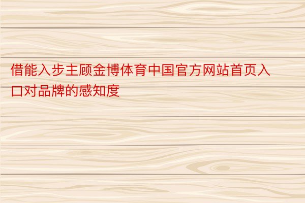 借能入步主顾金博体育中国官方网站首页入口对品牌的感知度