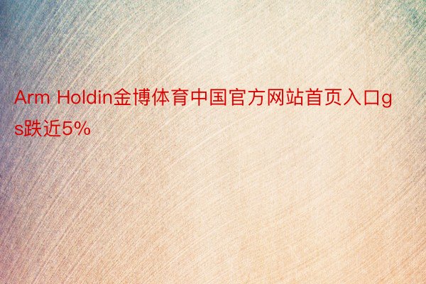 Arm Holdin金博体育中国官方网站首页入口gs跌近5%